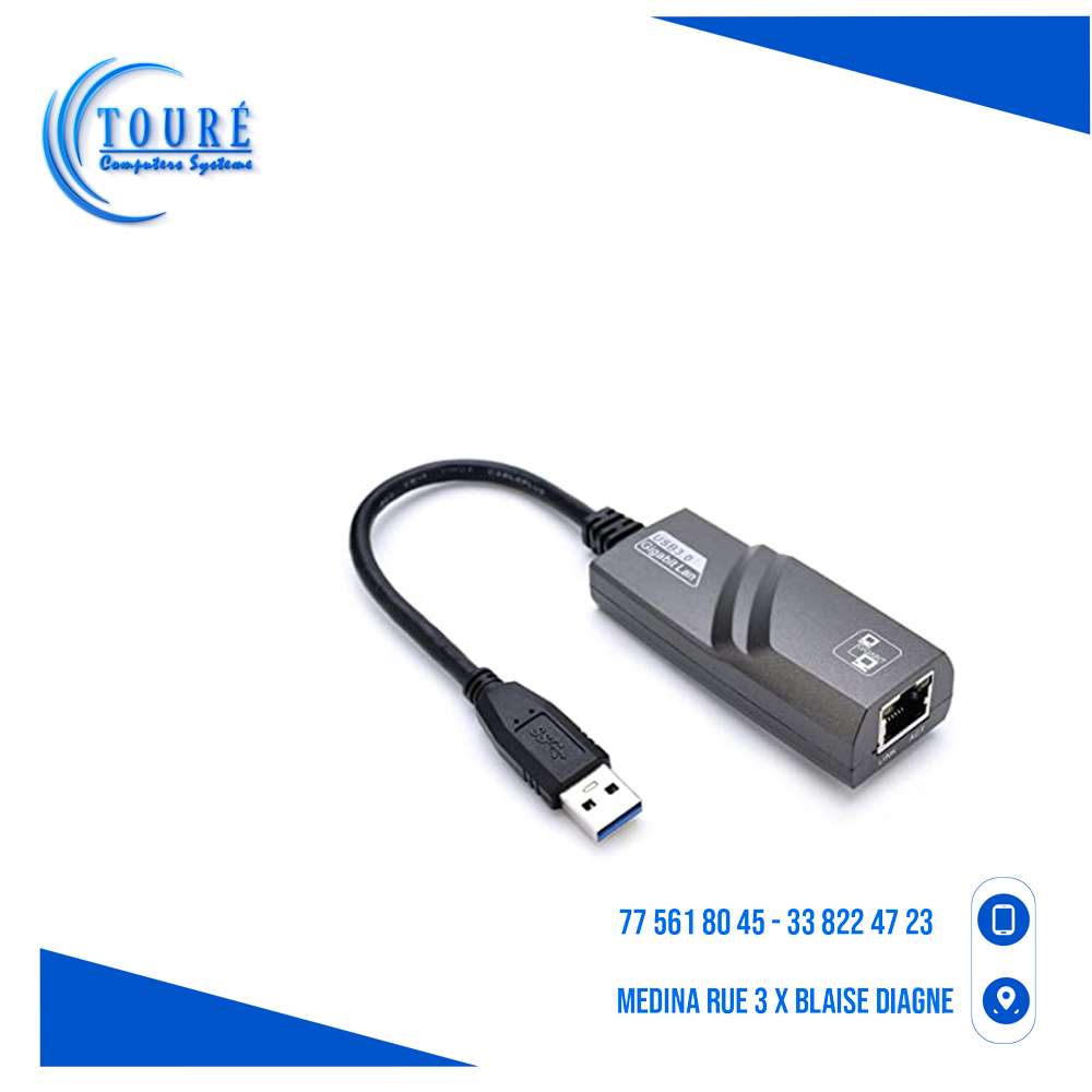 Adaptateur réseau USB 3.0 vers Ethernet RJ45 Gigabit avec adaptateur U –  CONECTOR